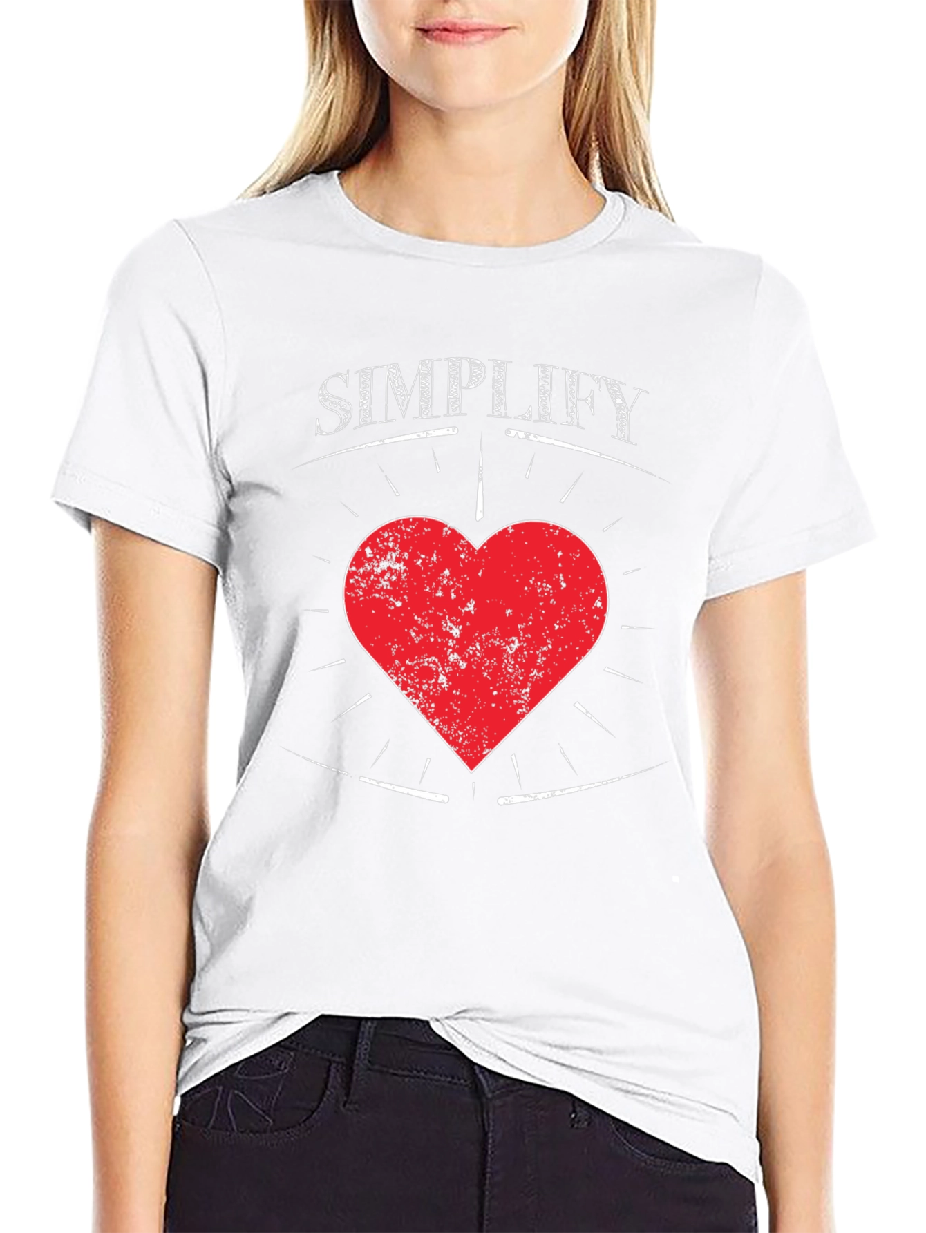 Simplify Heart Tee - Mens Black Graphic T-Shirt