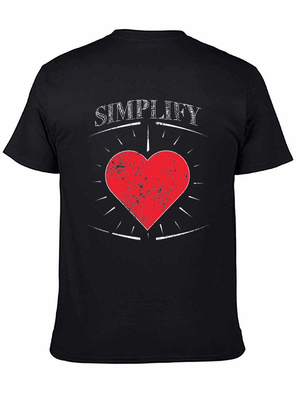Simplify Heart Tee - Mens Black Graphic T-Shirt