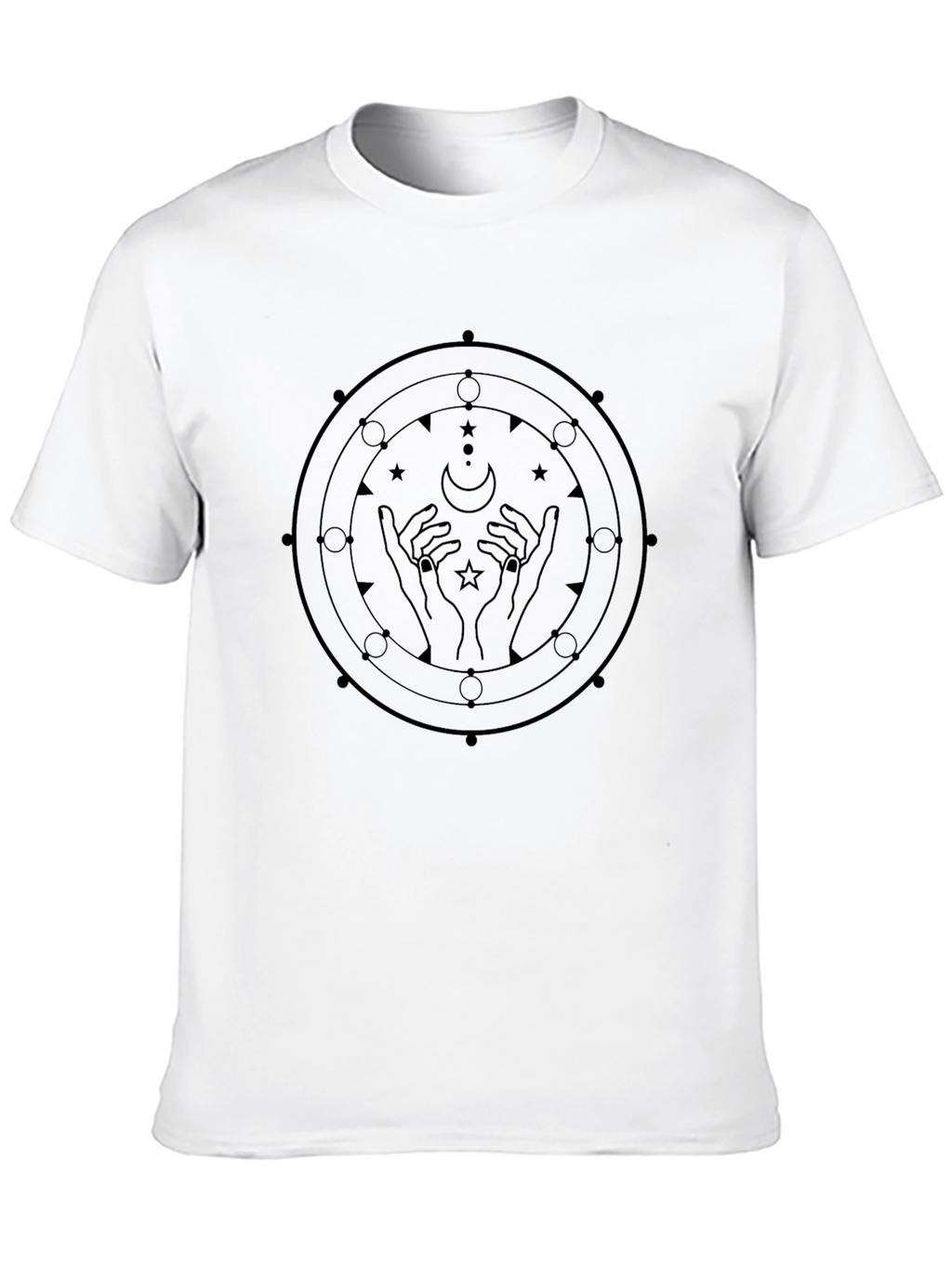 Mystic Moon Hands Graphic Tee - Black