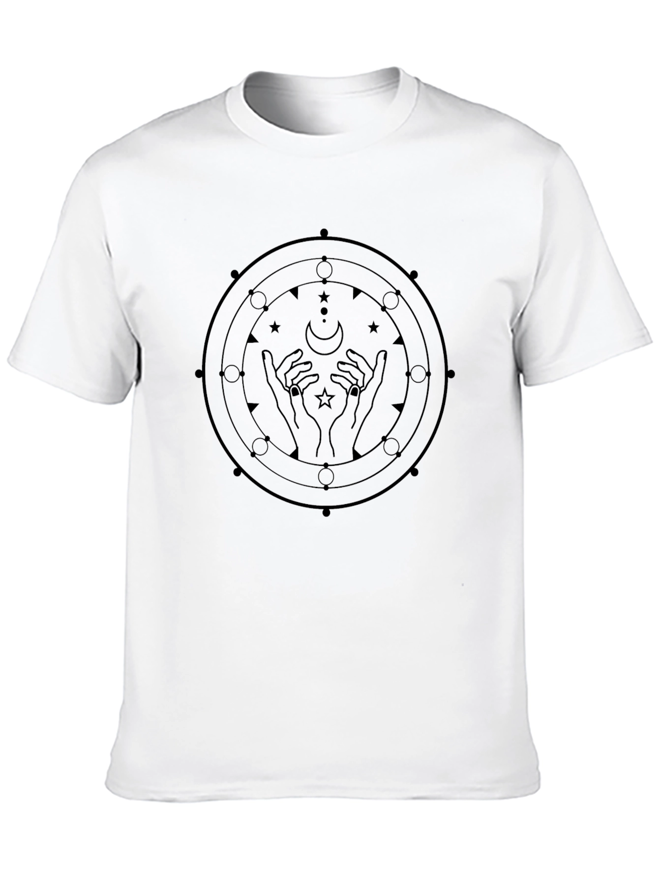 Mystic Moon Hands Graphic Tee - Black