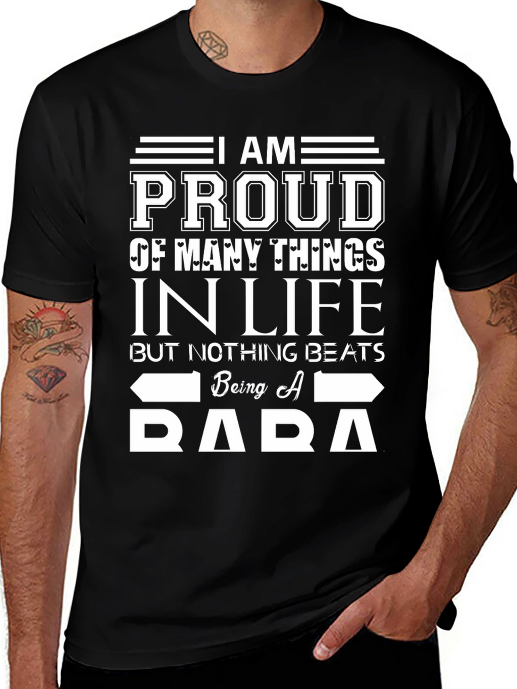 Proud Baba Graphic Tee - Black Cotton T-Shirt