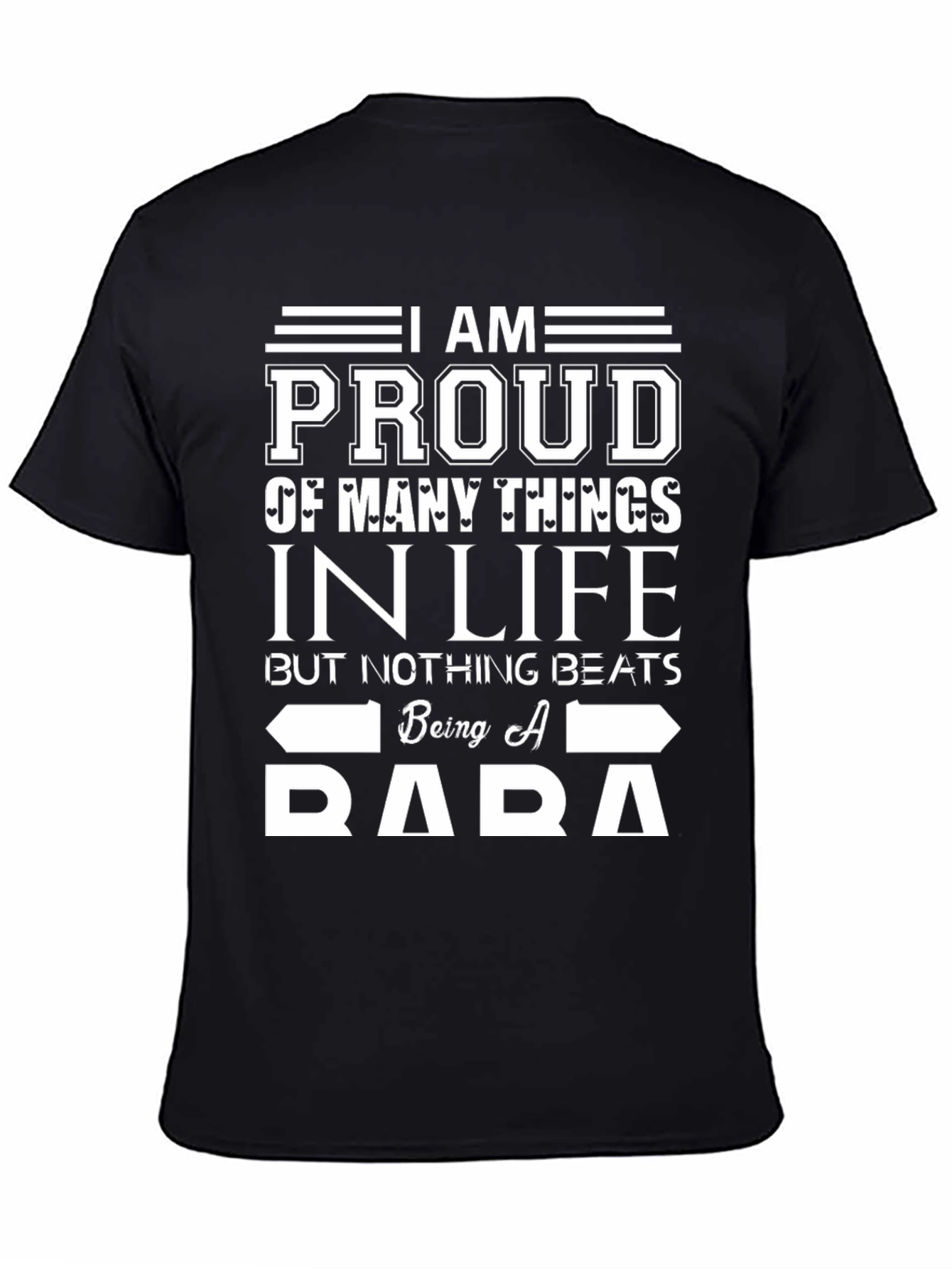 Proud Baba Graphic Tee - Black Cotton T-Shirt