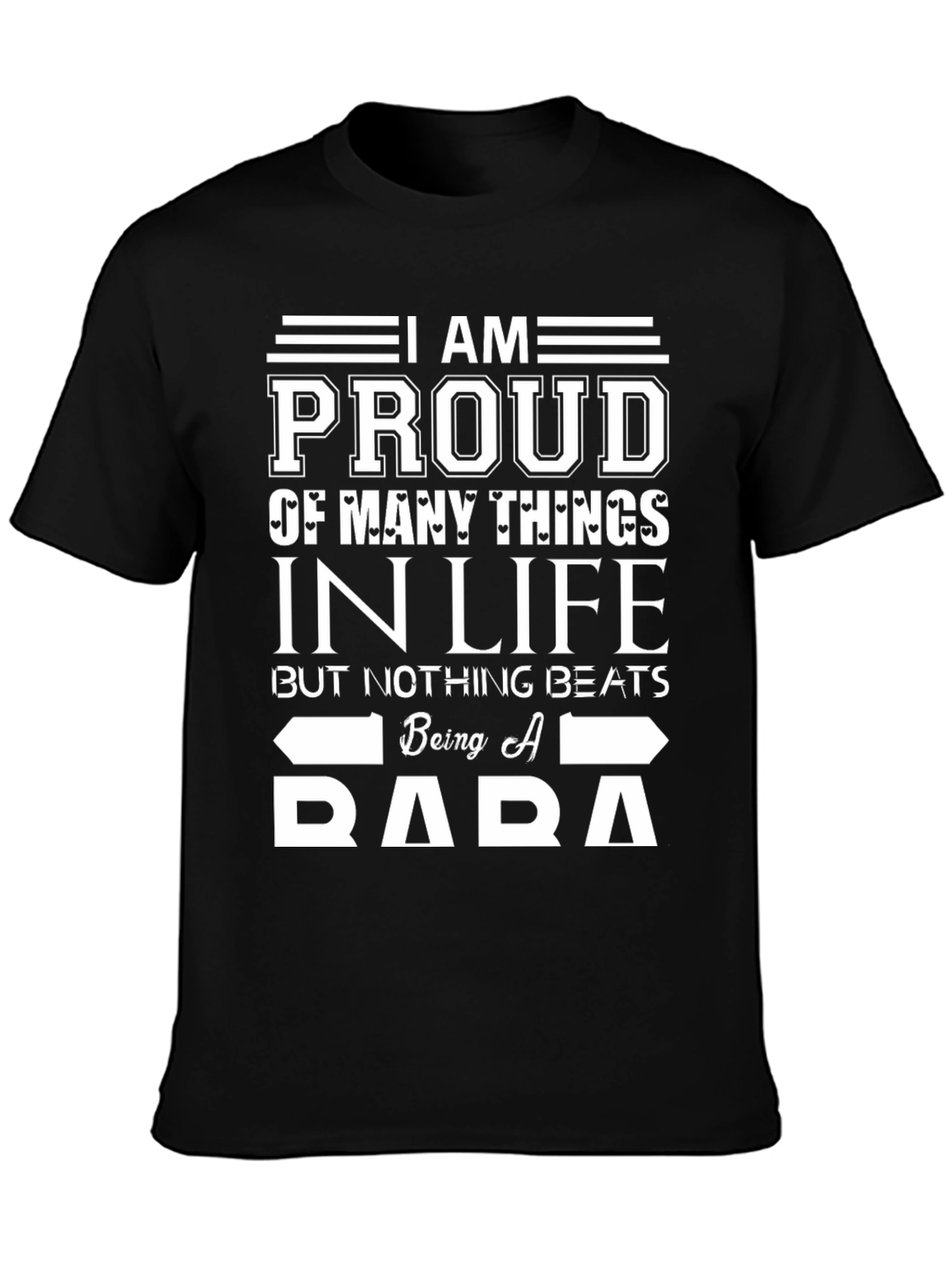 Proud Baba Graphic Tee - Black Cotton T-Shirt