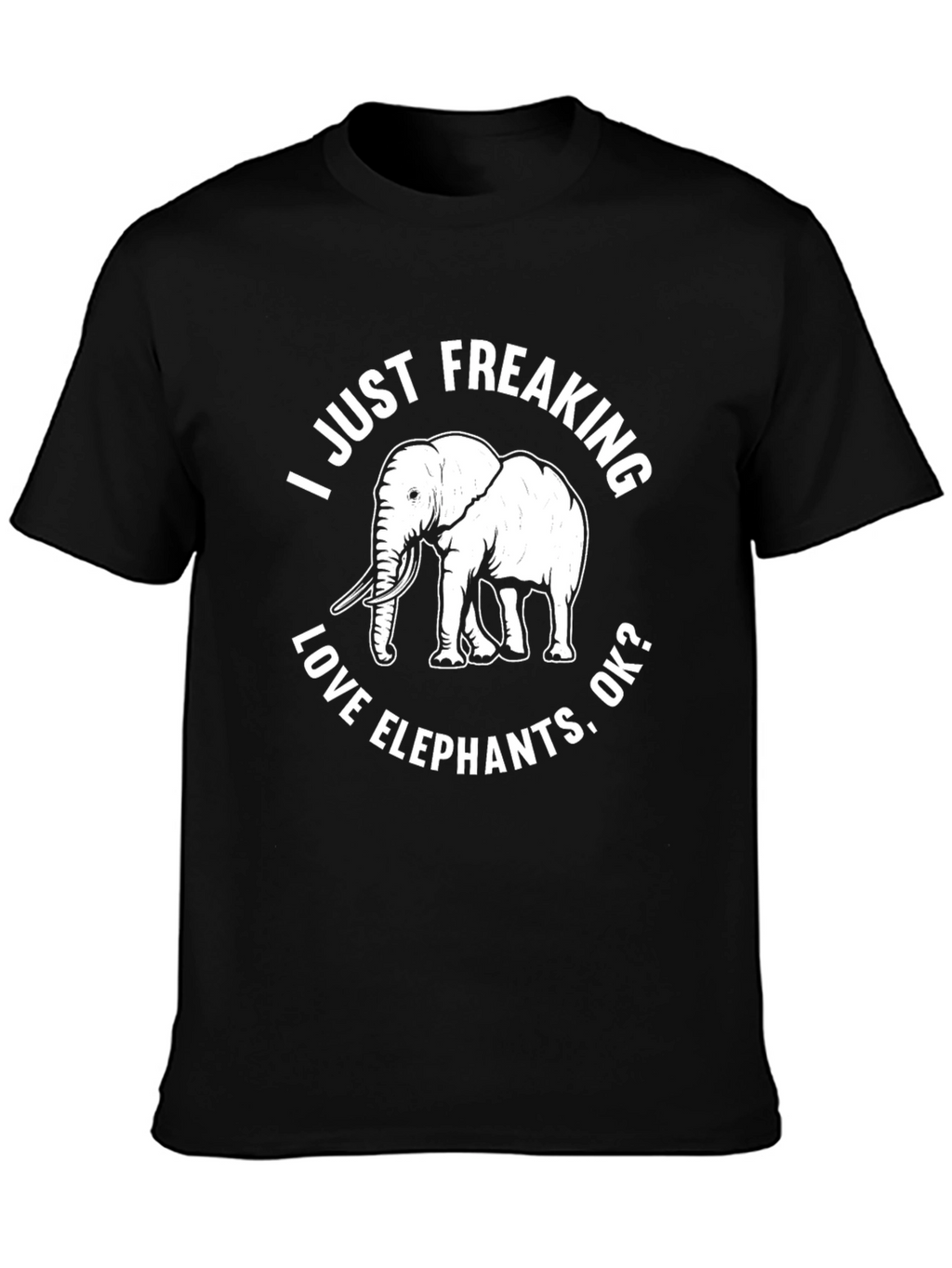 Elephant Lover Graphic T-Shirt - Mens Black Tee