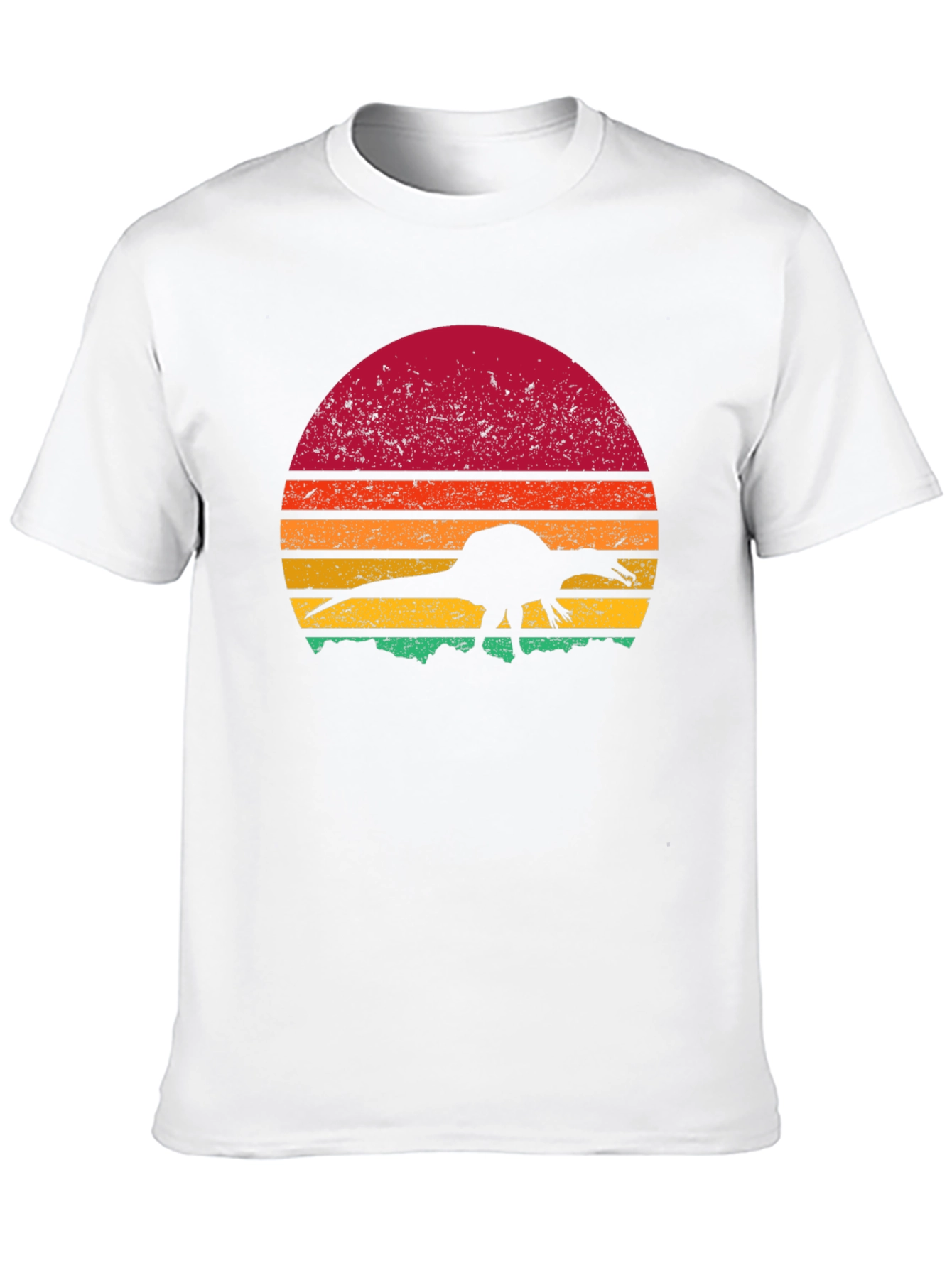 Retro Dinosaur Sunset Graphic Tee