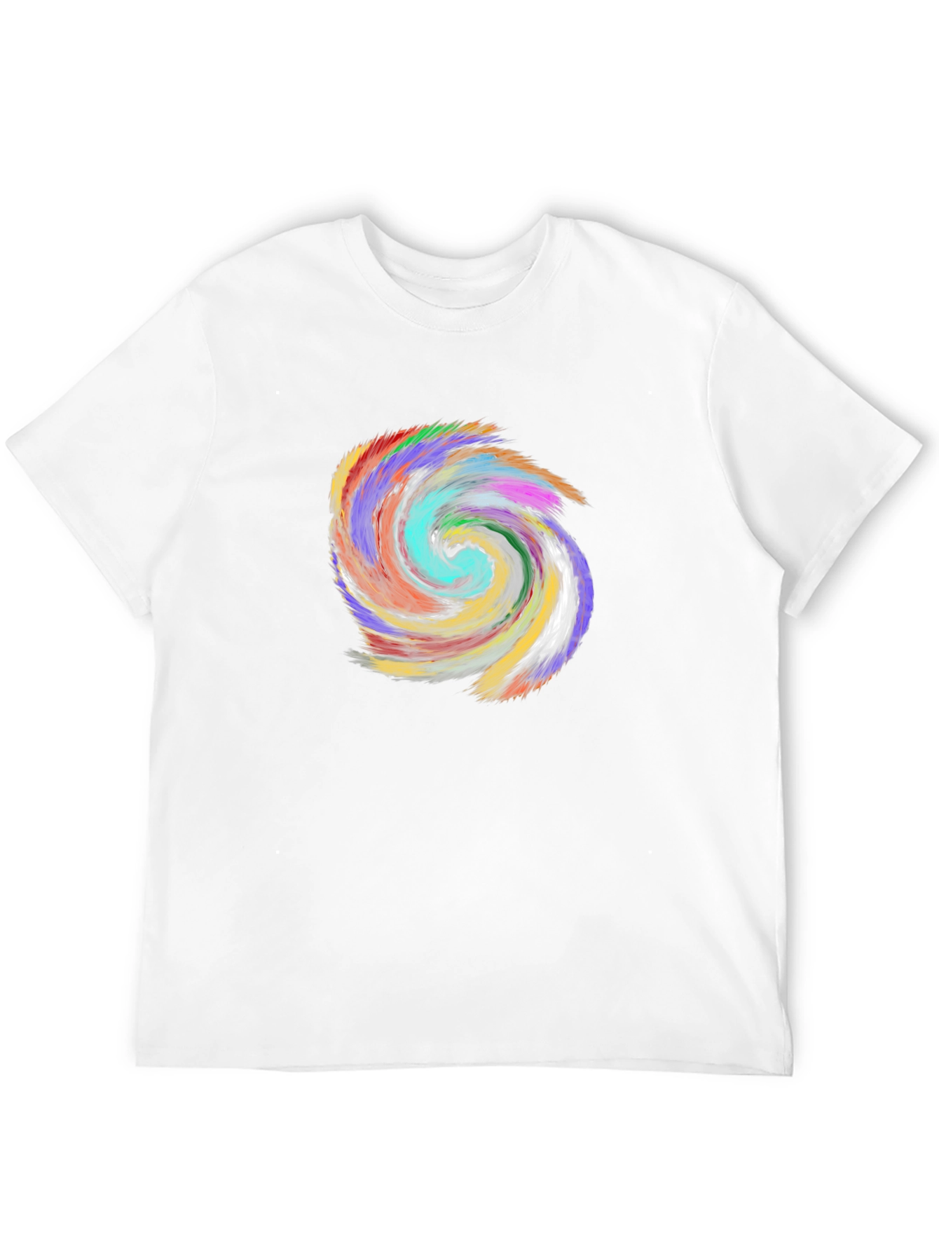 Vibrant Swirl Graphic Black T-Shirt