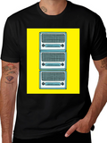 Retro Radio Stack Graphic Tee - Black Cotton T-Shirt