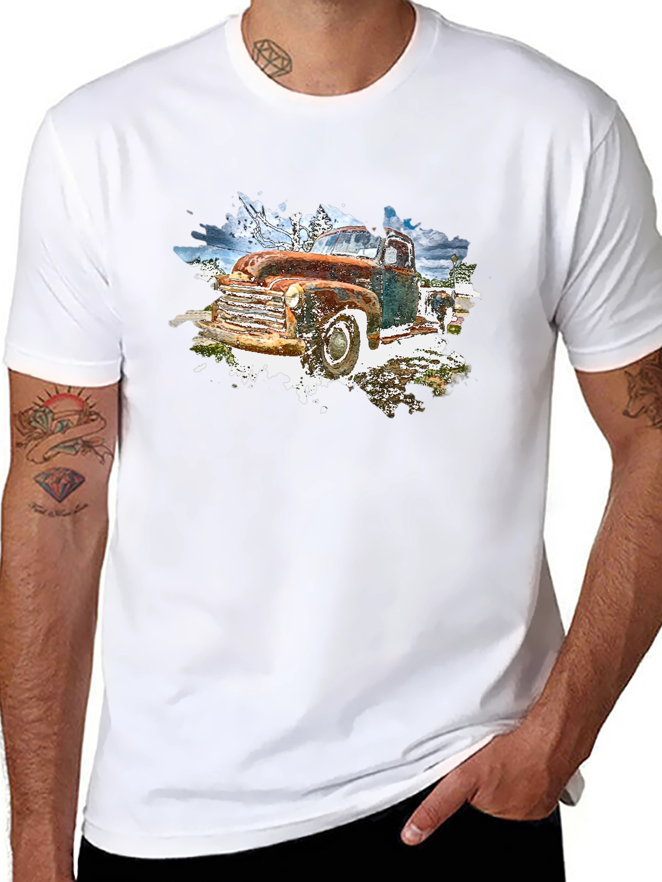 Vintage Truck Graphic Tee - Classic Black