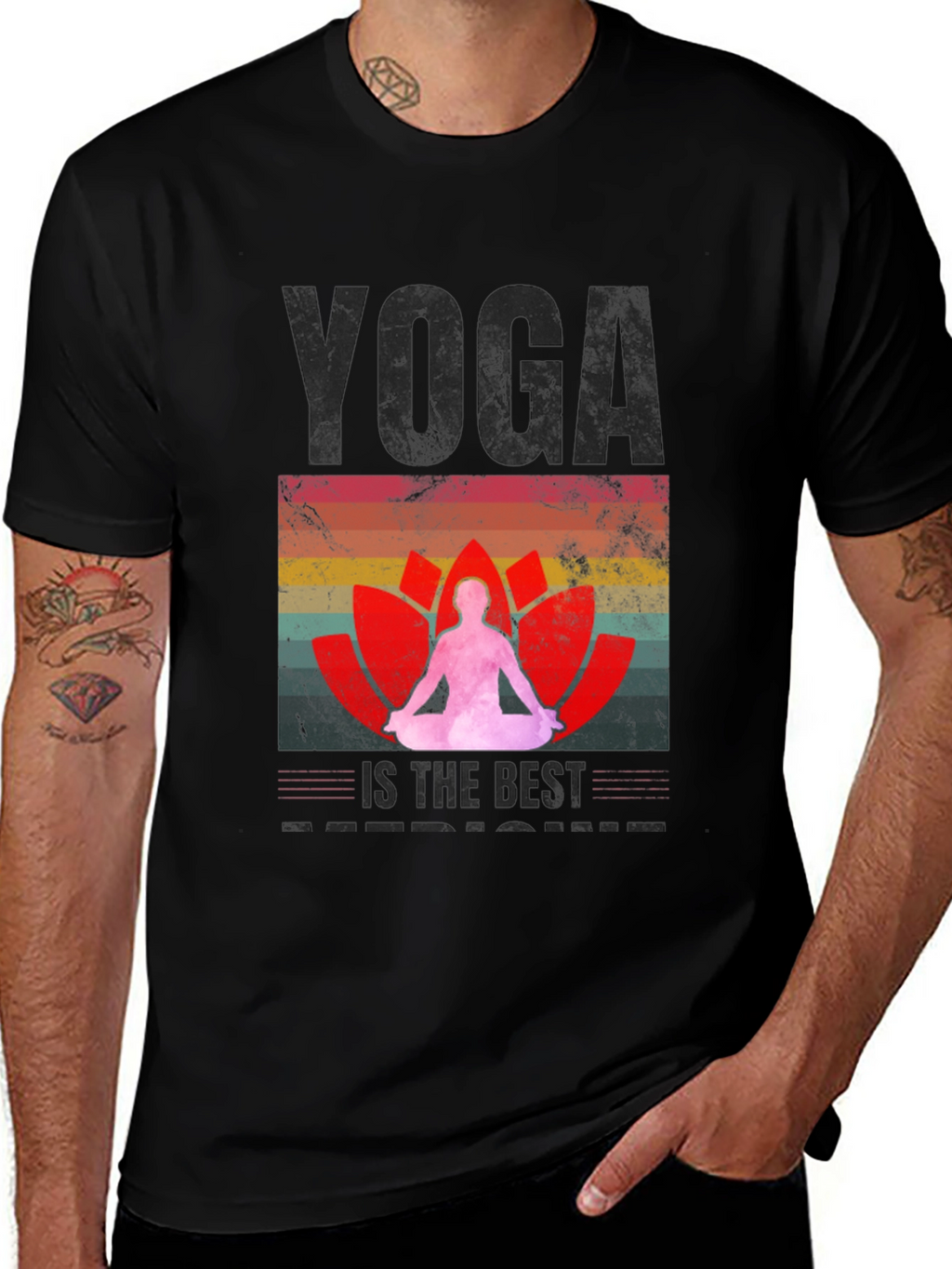 Yoga is the Best Medicine Black T-Shirt