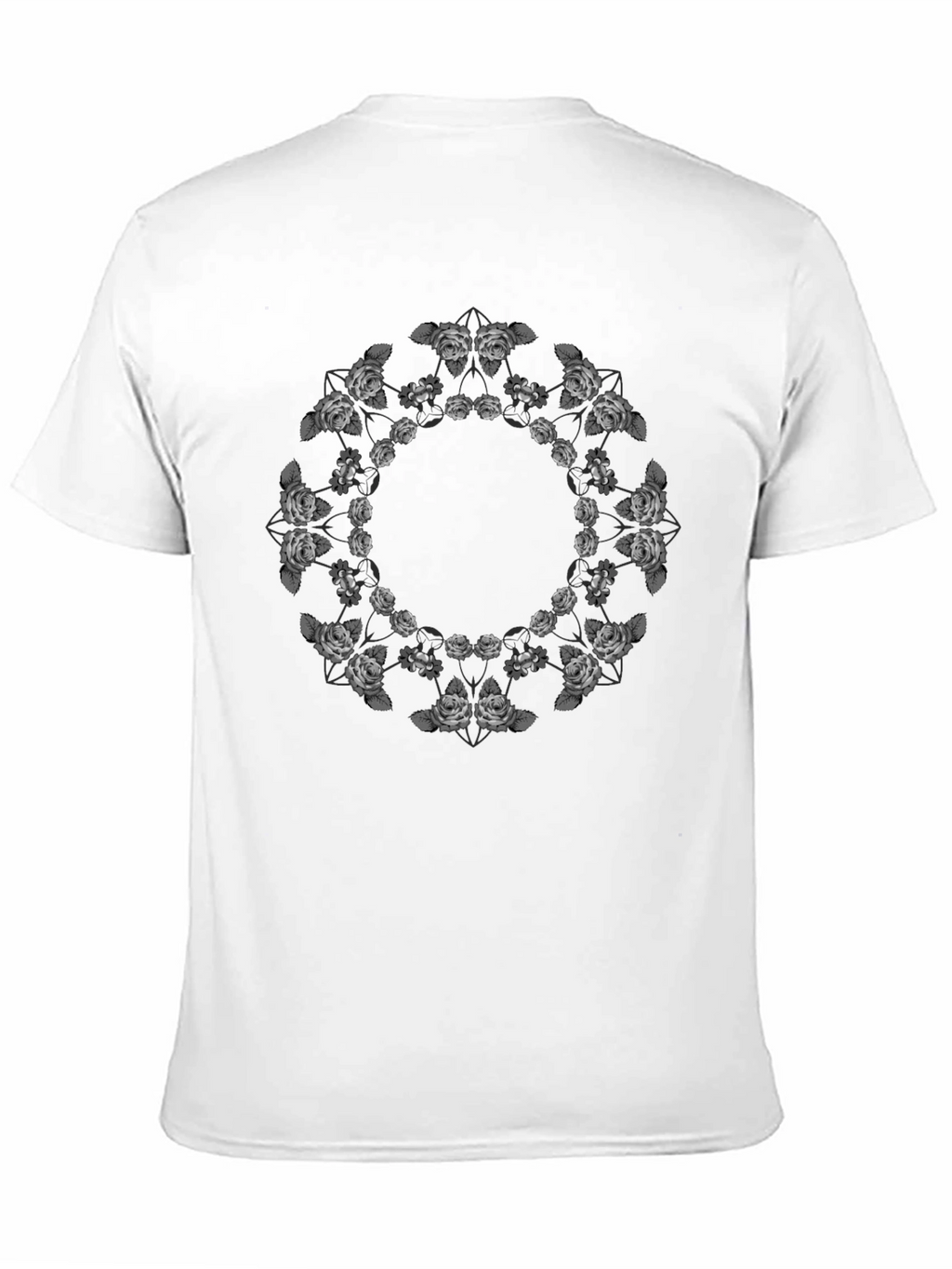 Floral Mandala Black T-Shirt