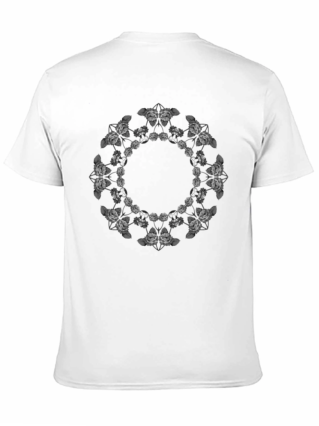 Floral Mandala Black T-Shirt