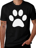 Cute Paw Print Black T-Shirt