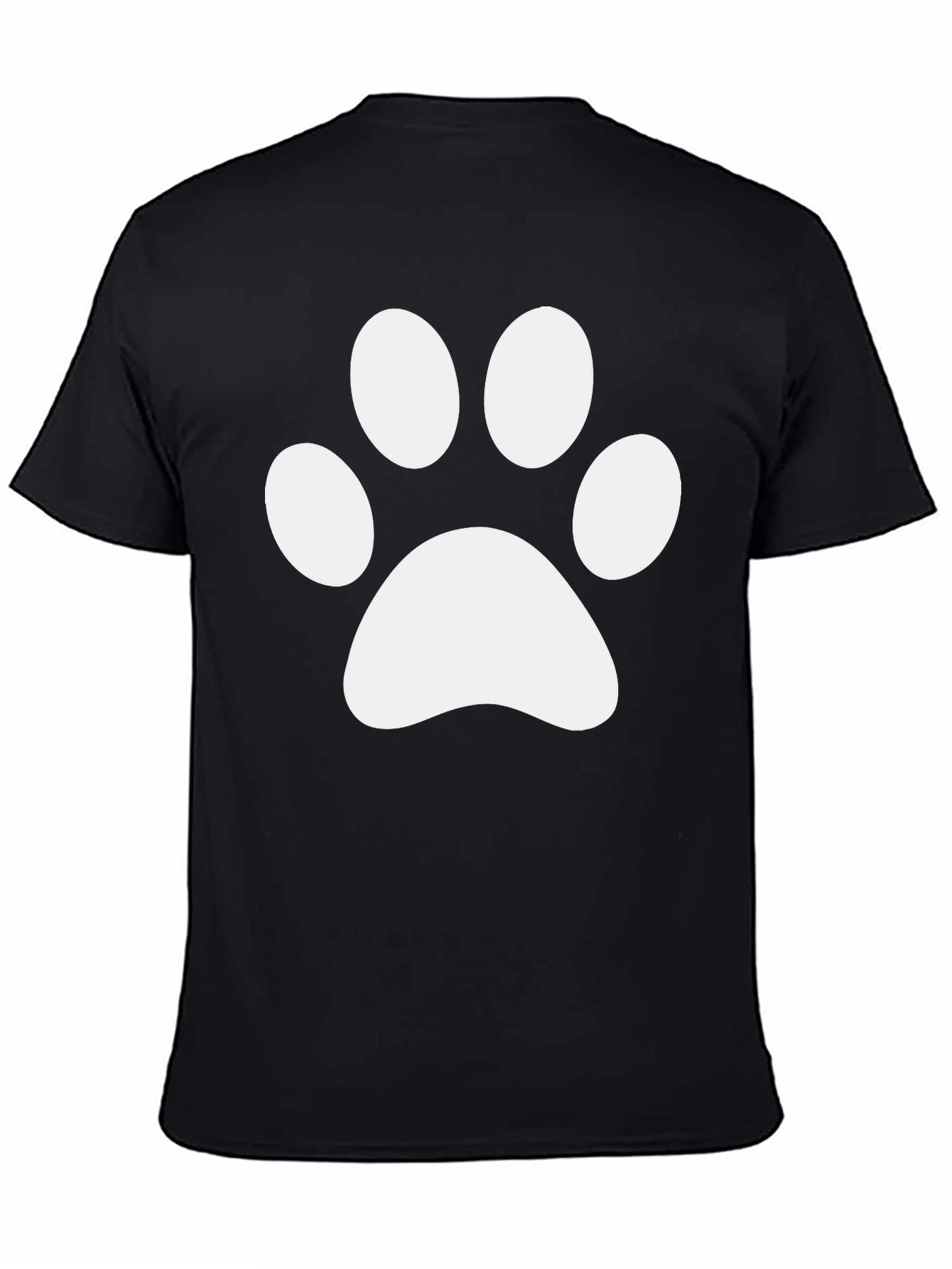 Cute Paw Print Black T-Shirt