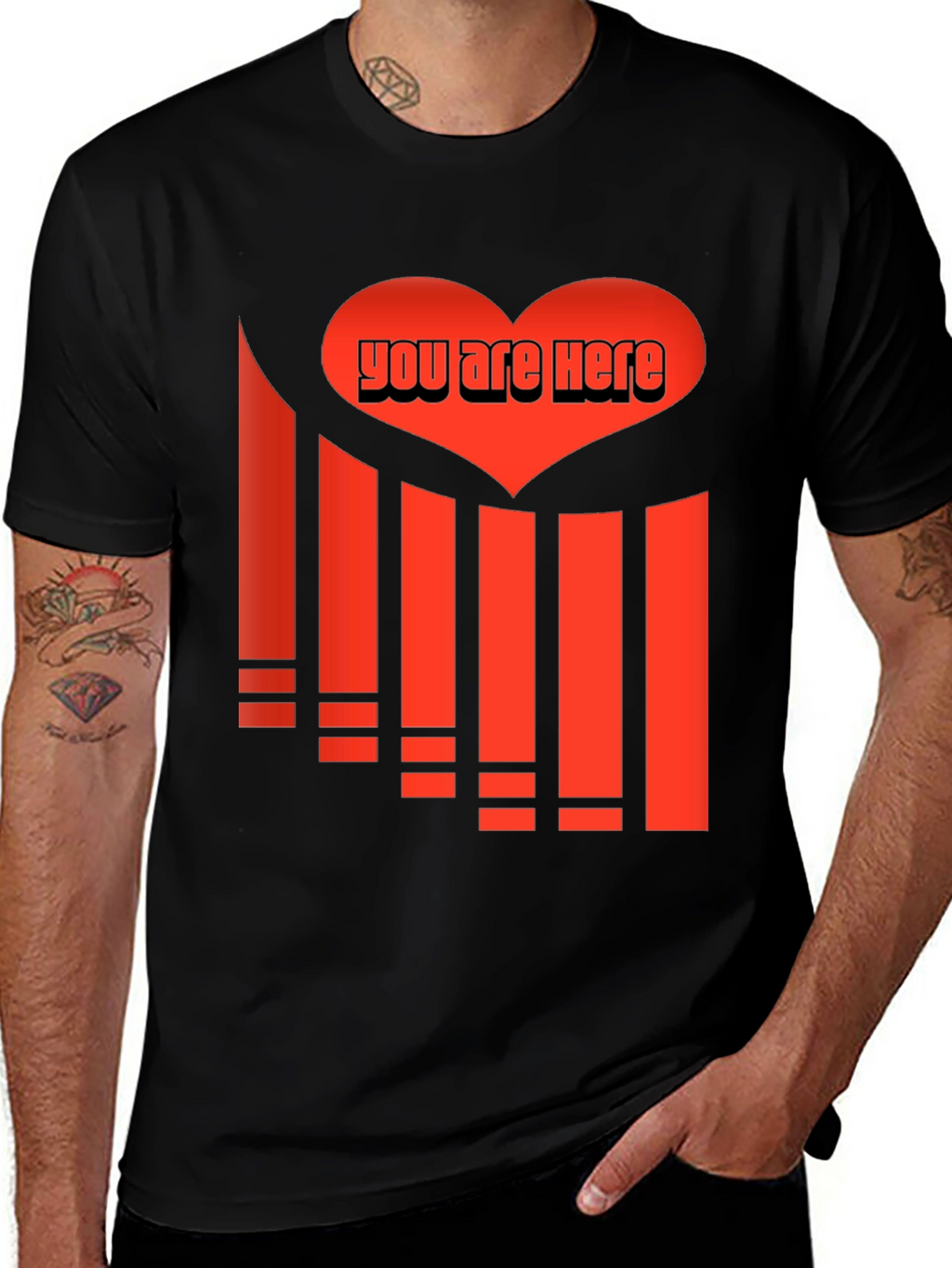 You Are Here Heart Graphic Tee