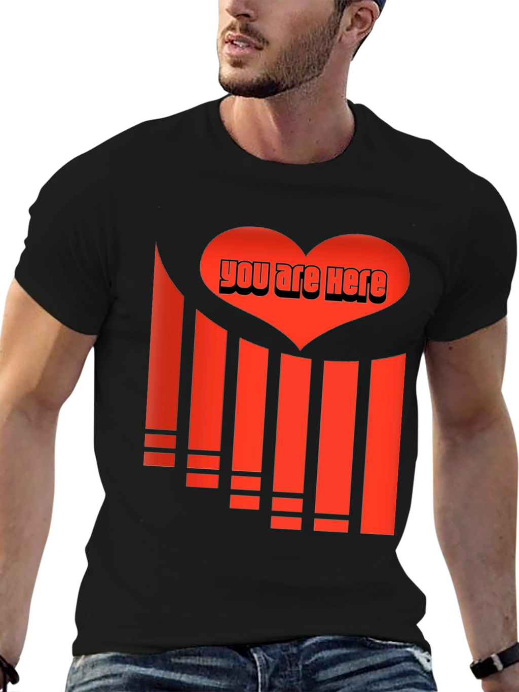 You Are Here Heart Graphic Tee