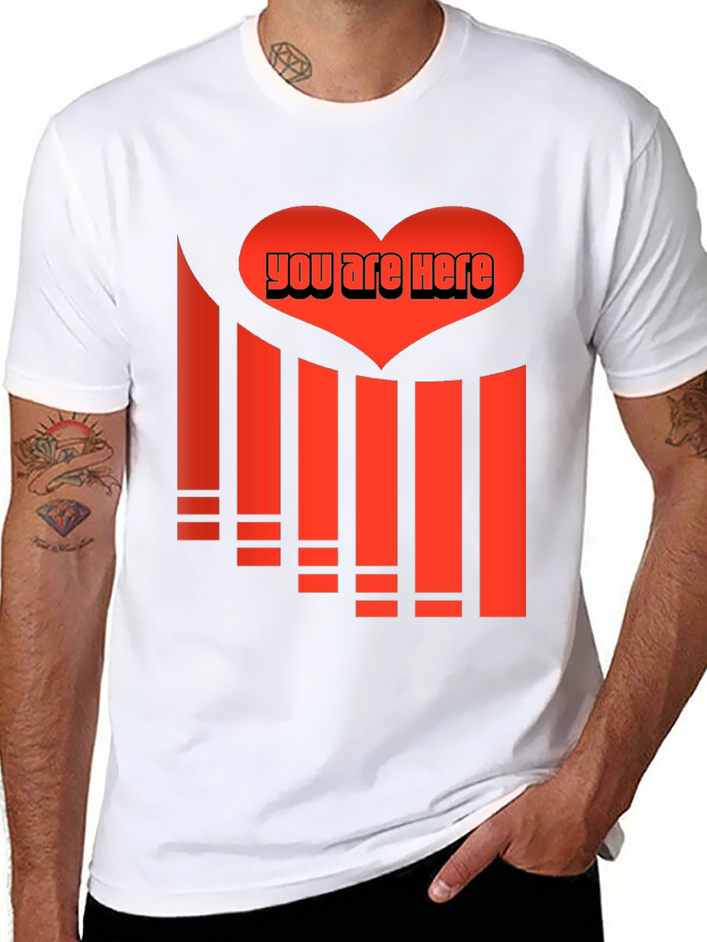 You Are Here Heart Graphic Tee