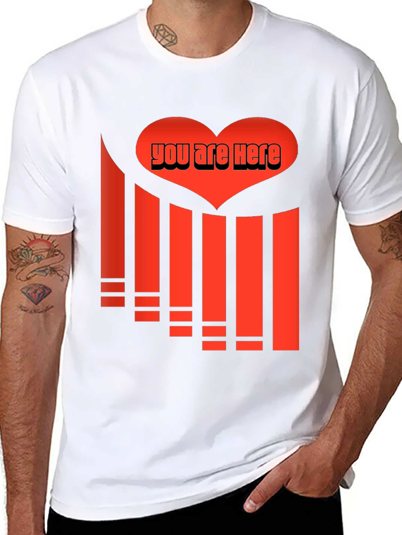 You Are Here Heart Graphic Tee