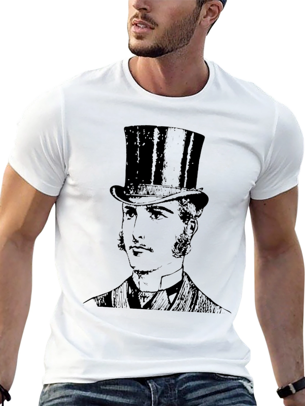 Top Hat Gentleman Graphic T-Shirt