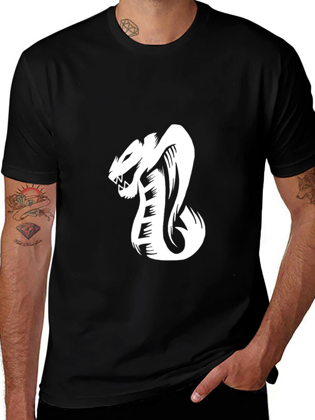 Mens Cobra Graphic Tee - Black