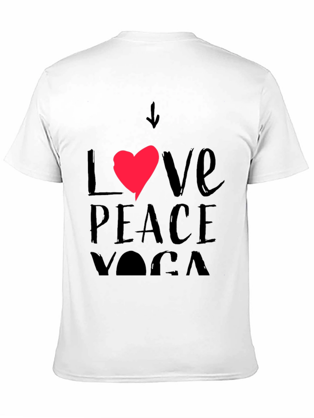 Love Peace Yoga Black T-Shirt