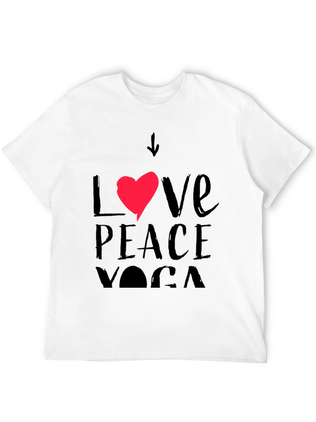 Love Peace Yoga Black T-Shirt
