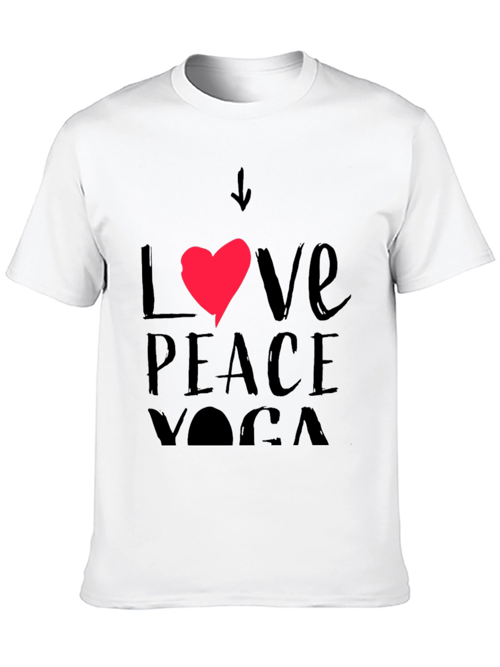 Love Peace Yoga Black T-Shirt