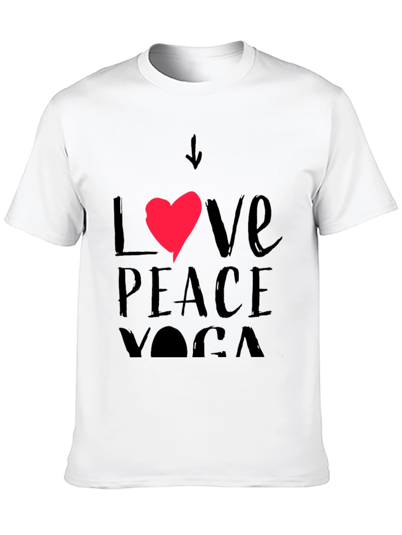 Love Peace Yoga Black T-Shirt