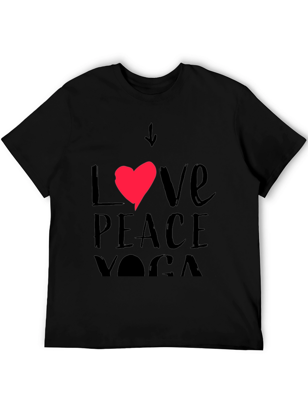 Love Peace Yoga Black T-Shirt