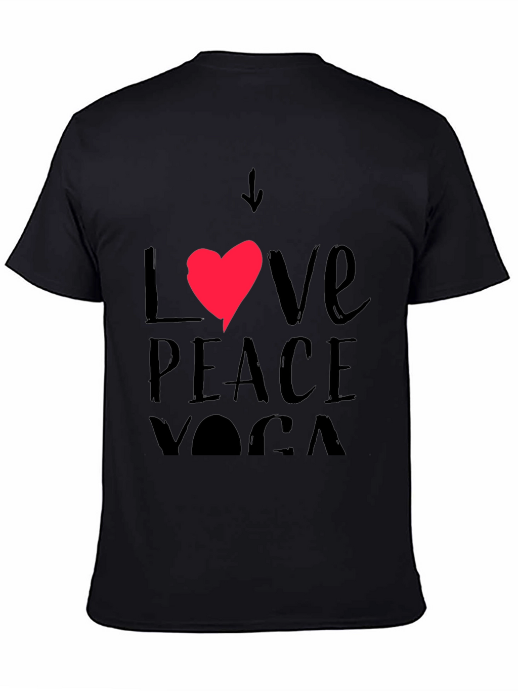 Love Peace Yoga Black T-Shirt