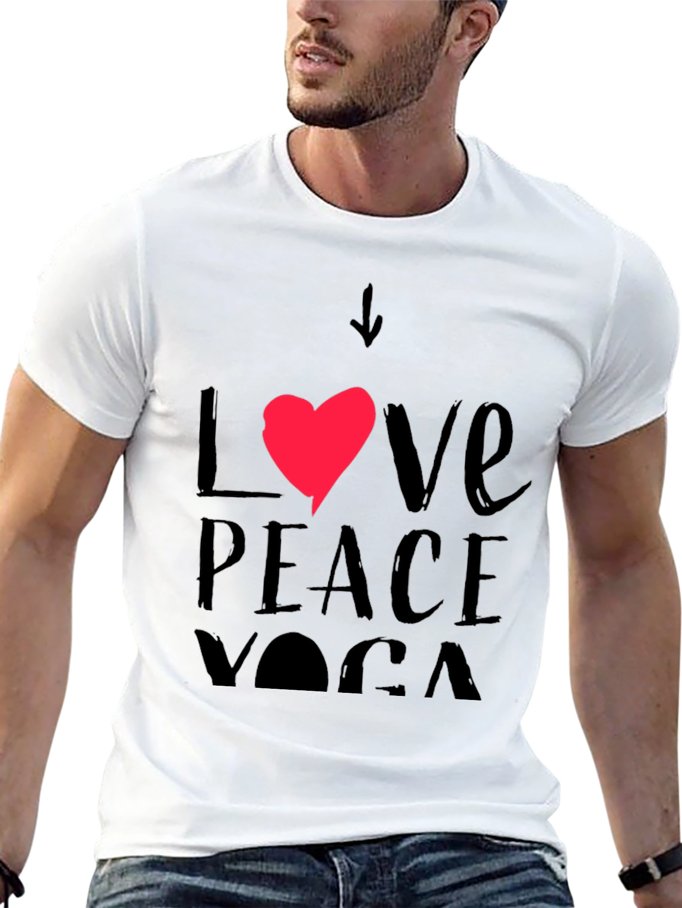Love Peace Yoga Black T-Shirt