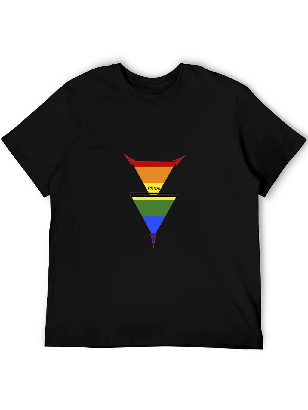 Pride Inverted Triangle Graphic Tee - Black