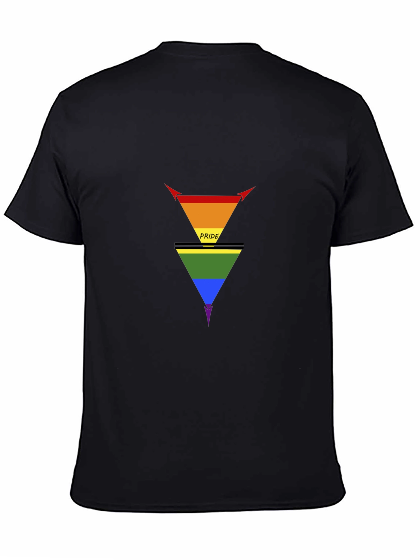 Pride Inverted Triangle Graphic Tee - Black