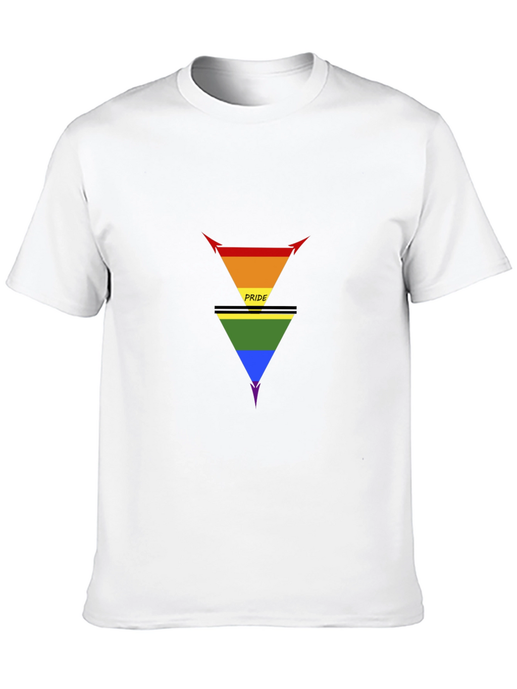 Pride Inverted Triangle Graphic Tee - Black