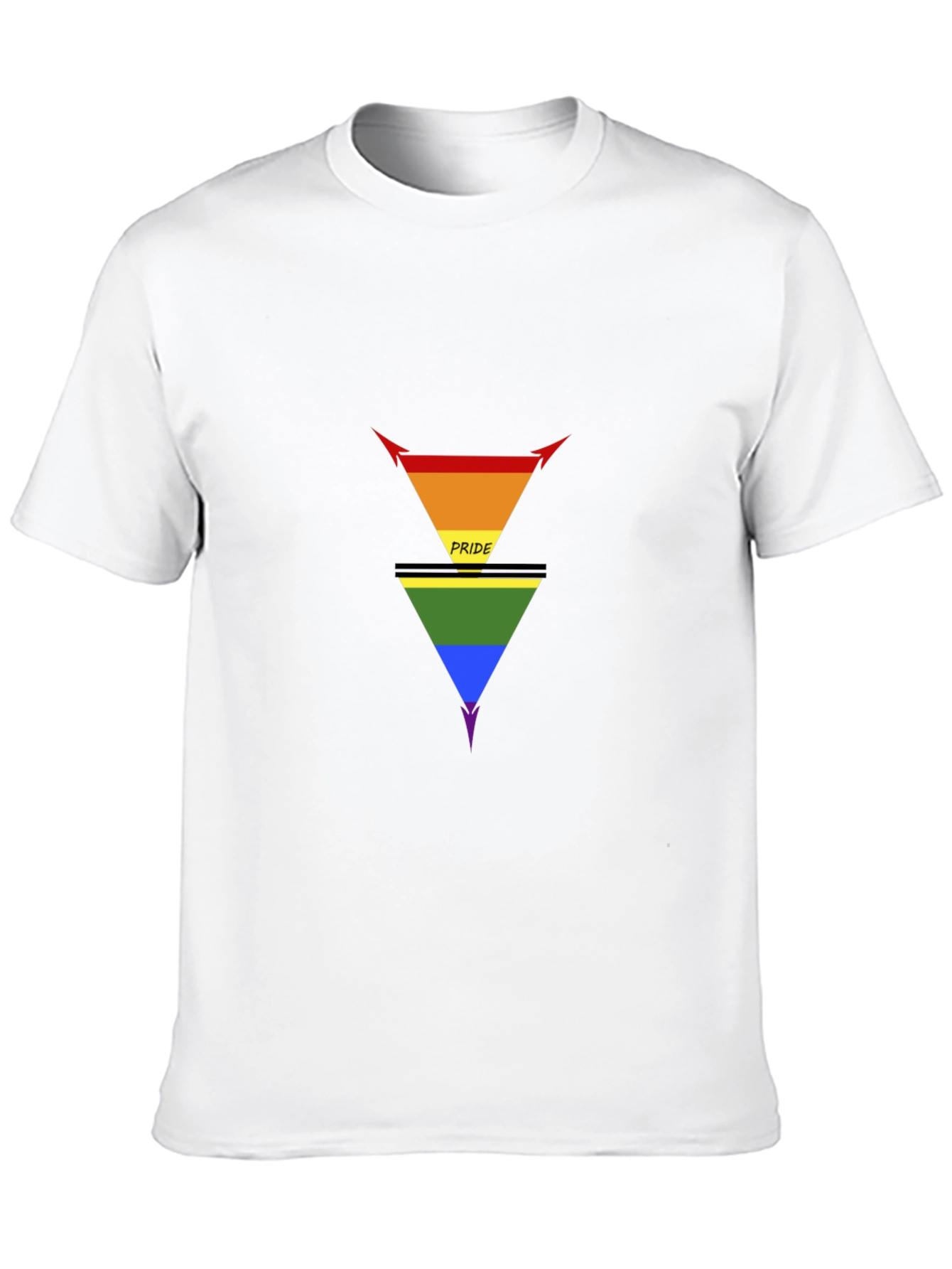 Pride Inverted Triangle Graphic Tee - Black