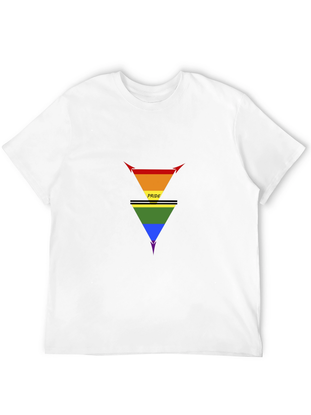 Pride Inverted Triangle Graphic Tee - Black