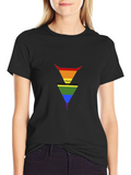 Pride Inverted Triangle Graphic Tee - Black
