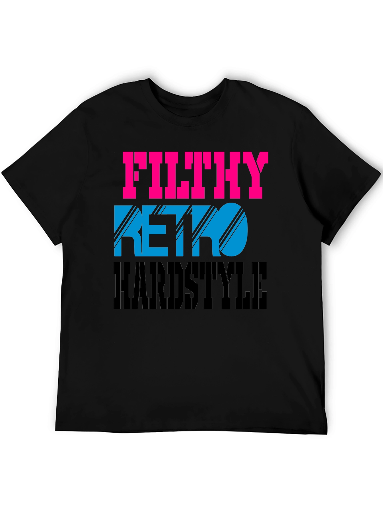 Filthy Retro Hardstyle Black Graphic Tee