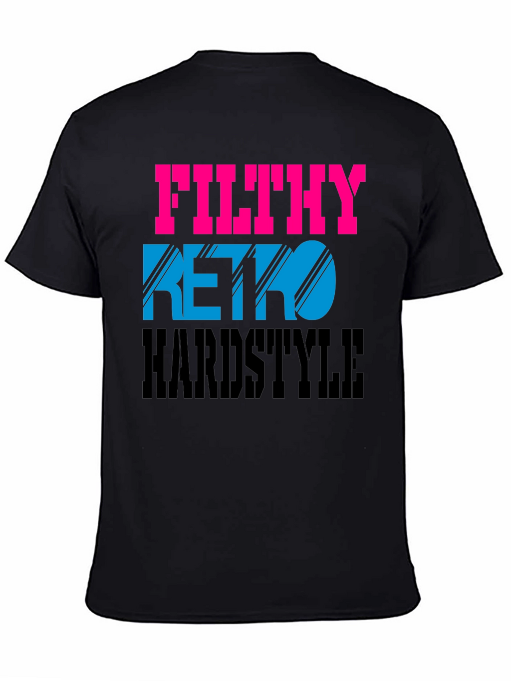 Filthy Retro Hardstyle Black Graphic Tee