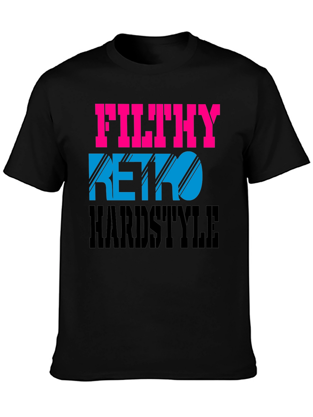 Filthy Retro Hardstyle Black Graphic Tee