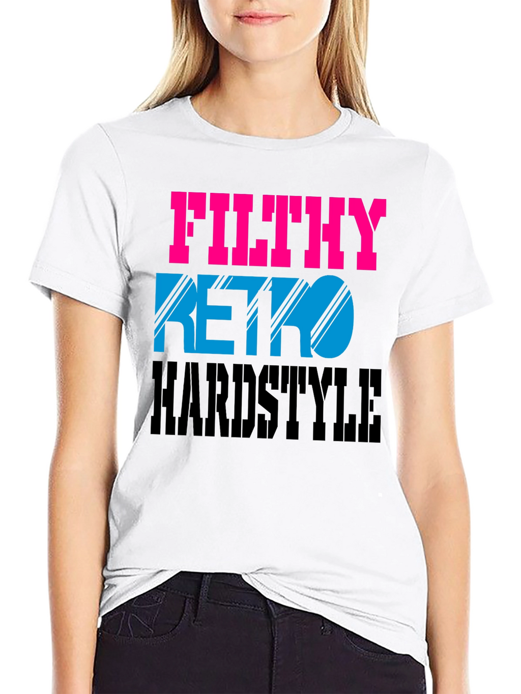 Filthy Retro Hardstyle Black Graphic Tee
