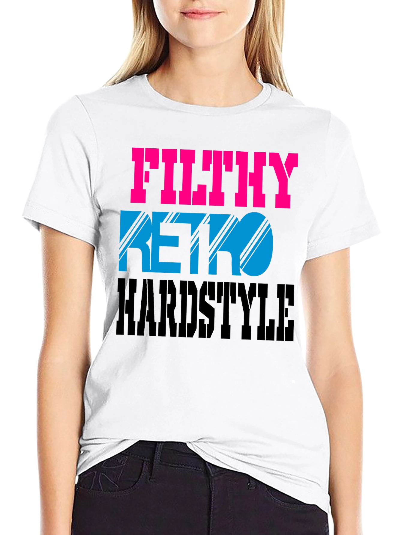 Filthy Retro Hardstyle Black Graphic Tee