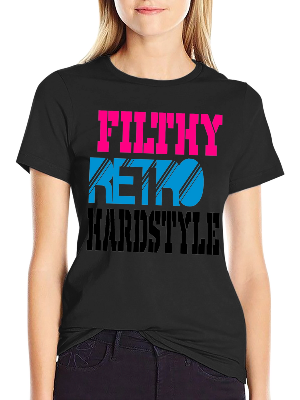 Filthy Retro Hardstyle Black Graphic Tee