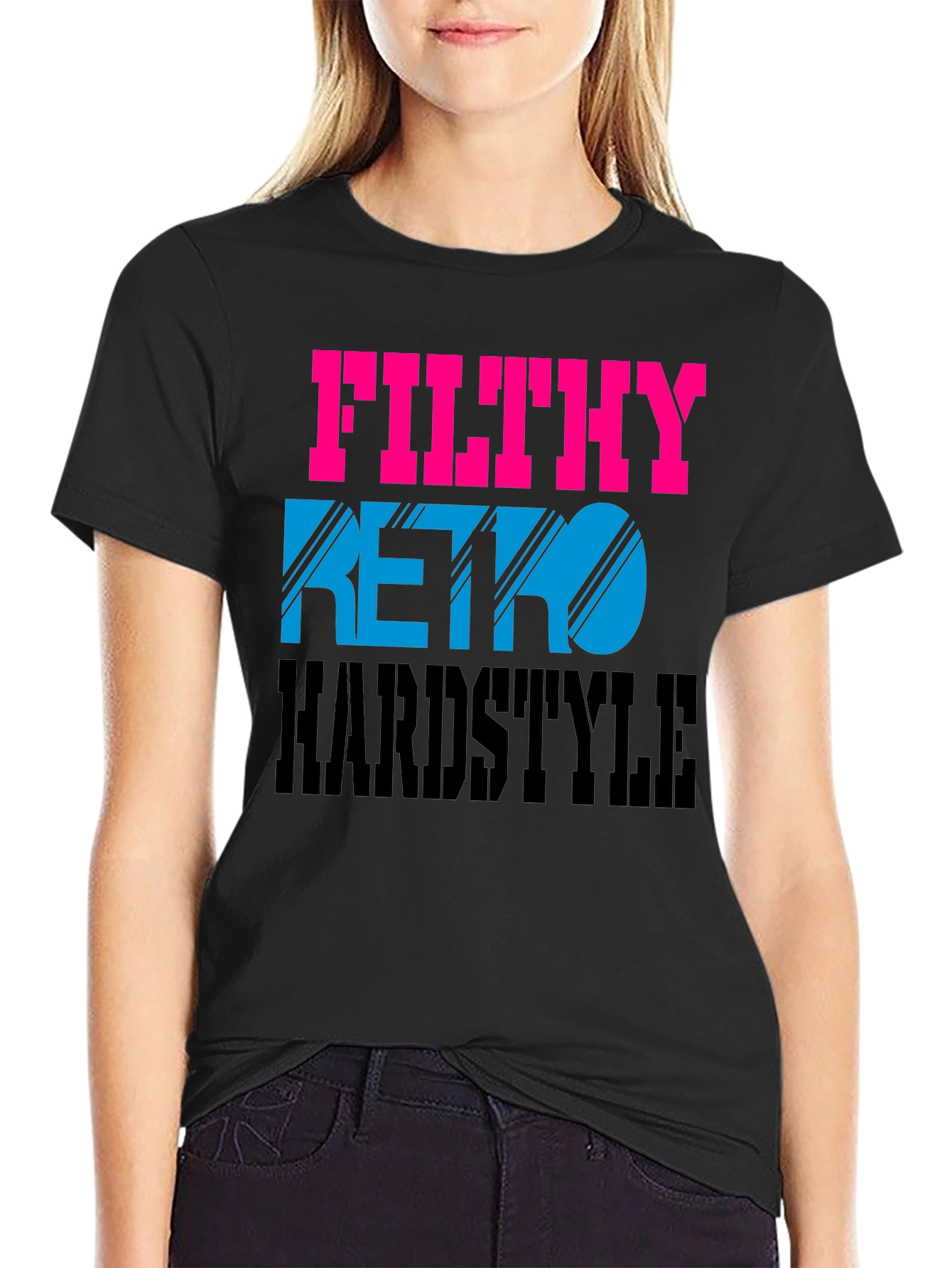 Filthy Retro Hardstyle Black Graphic Tee