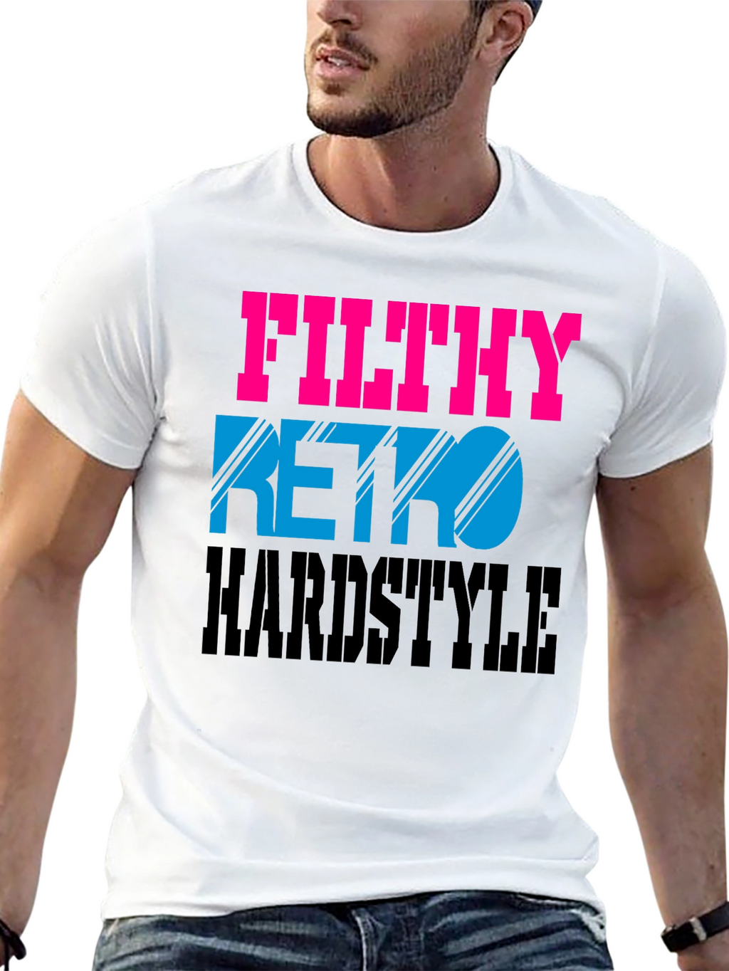 Filthy Retro Hardstyle Black Graphic Tee