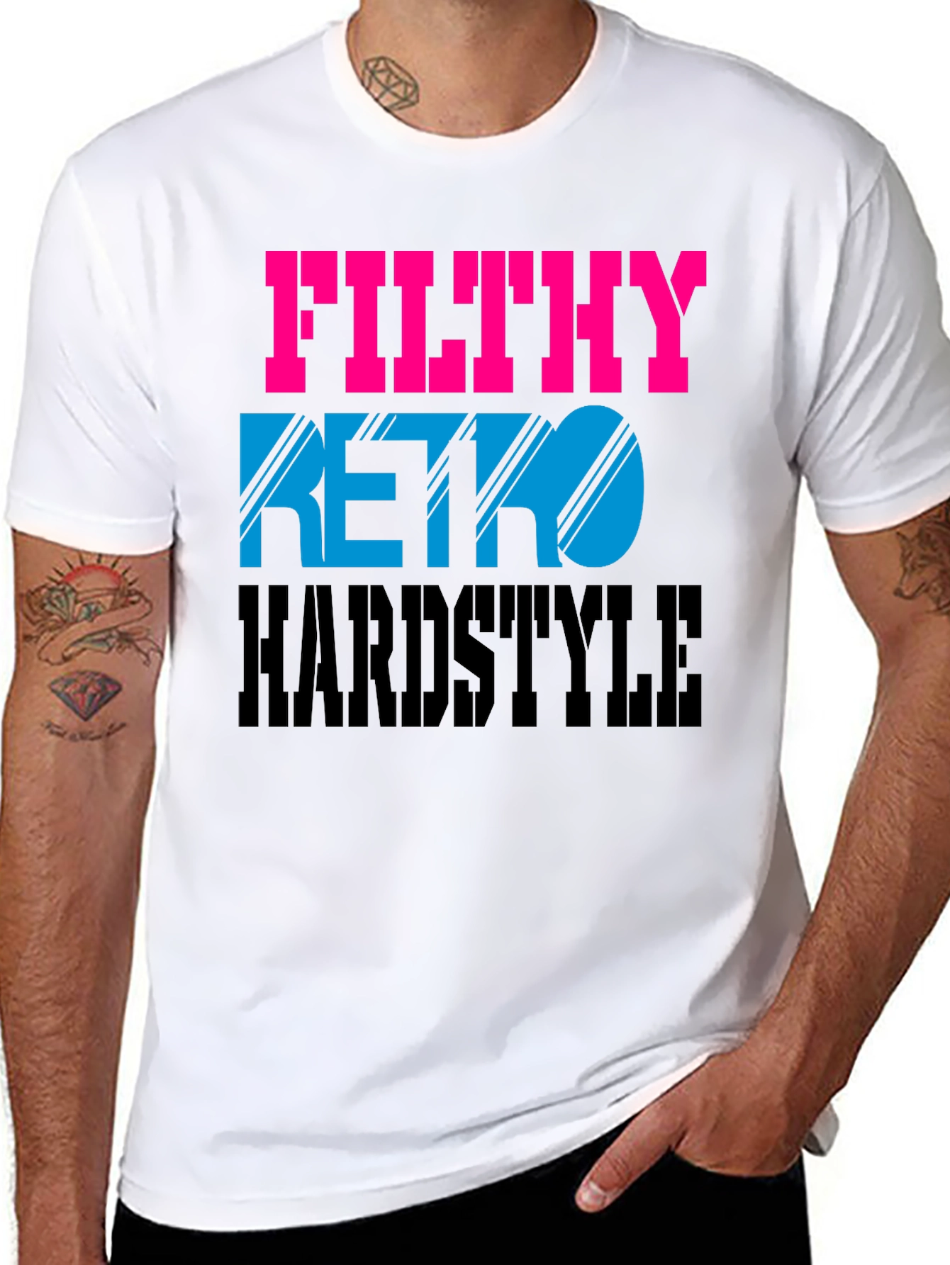 Filthy Retro Hardstyle Black Graphic Tee