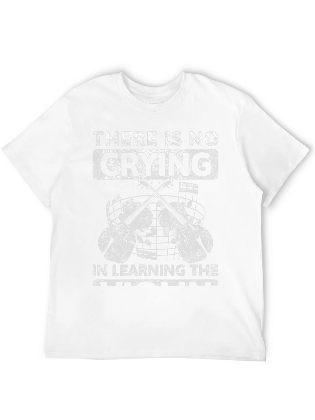 No Crying Learning Violin Black T-Shirt