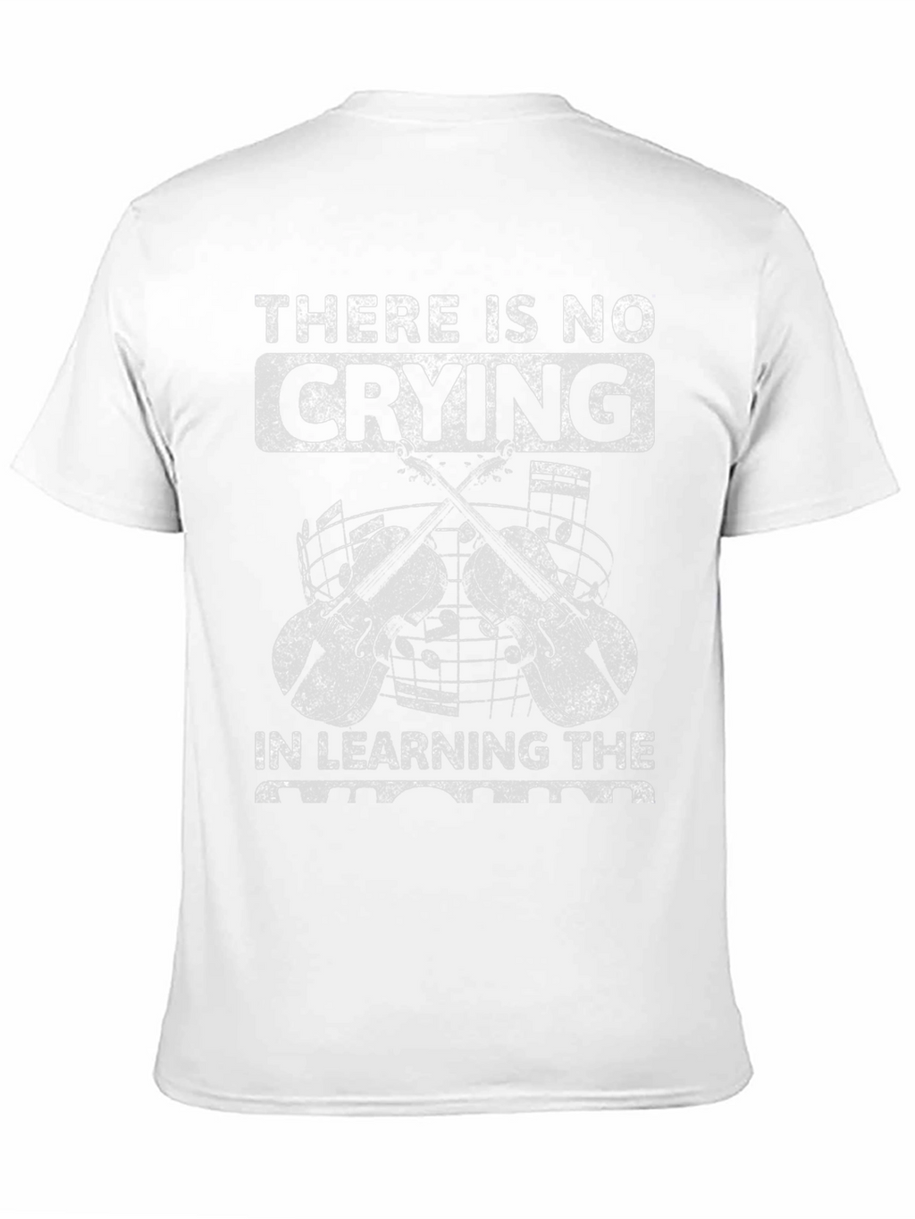 No Crying Learning Violin Black T-Shirt