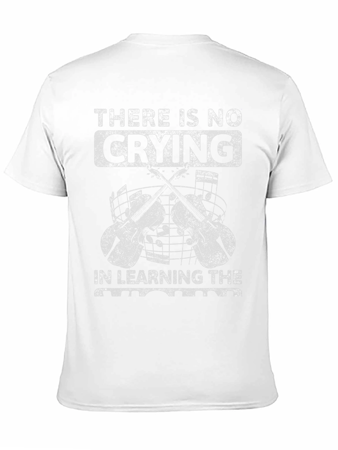 No Crying Learning Violin Black T-Shirt