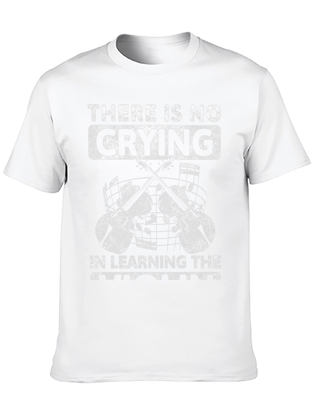 No Crying Learning Violin Black T-Shirt