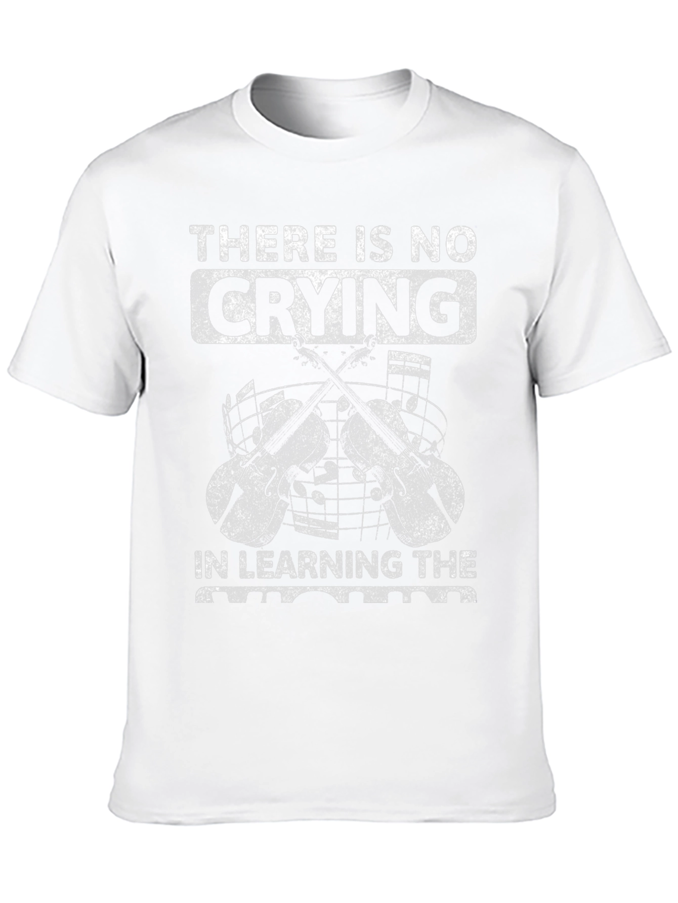 No Crying Learning Violin Black T-Shirt